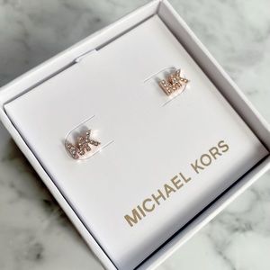 SOLD! MK Rose Gold Logo Stud Earrings